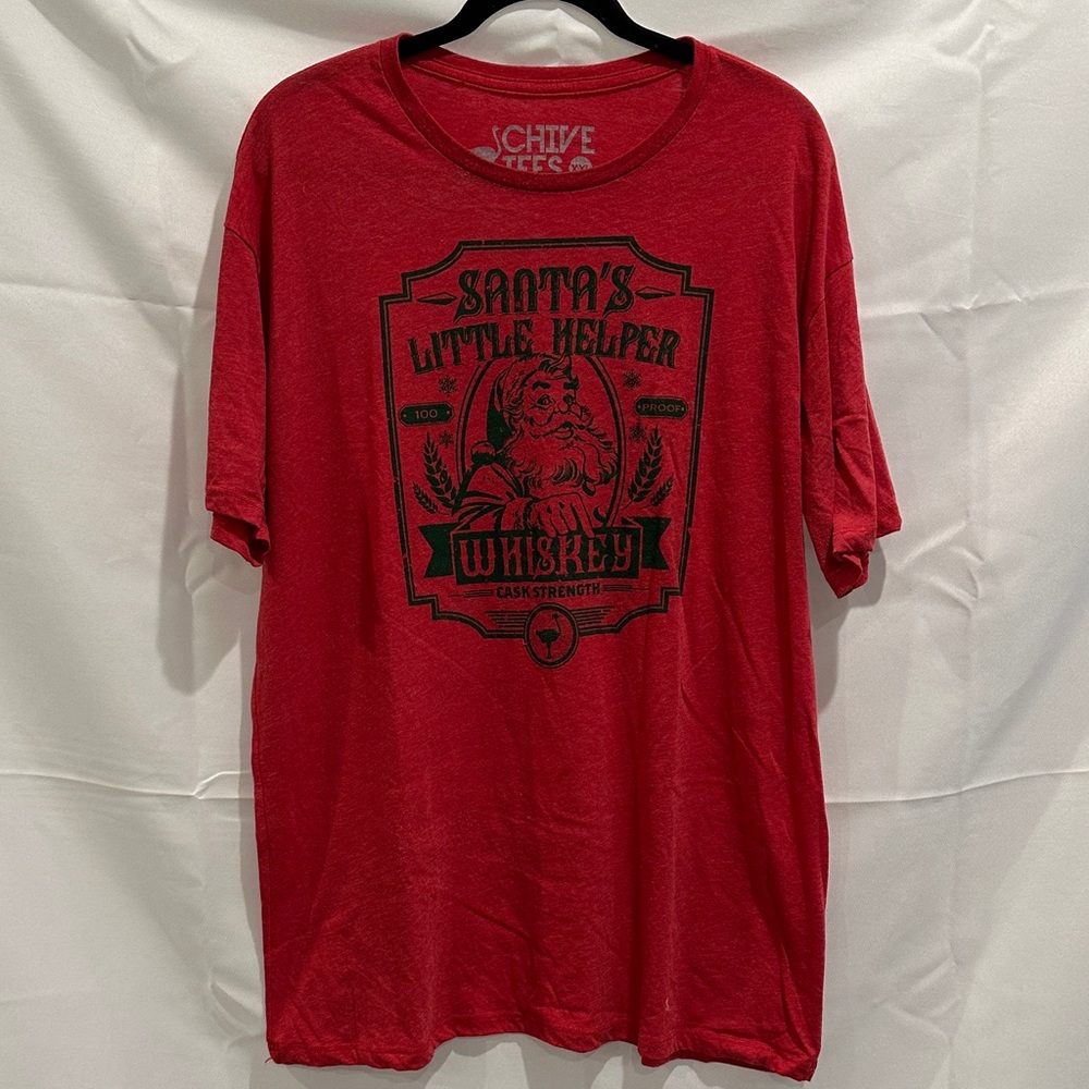 Chive Tees Red Santa’s Little Helper Men's T-Shirt